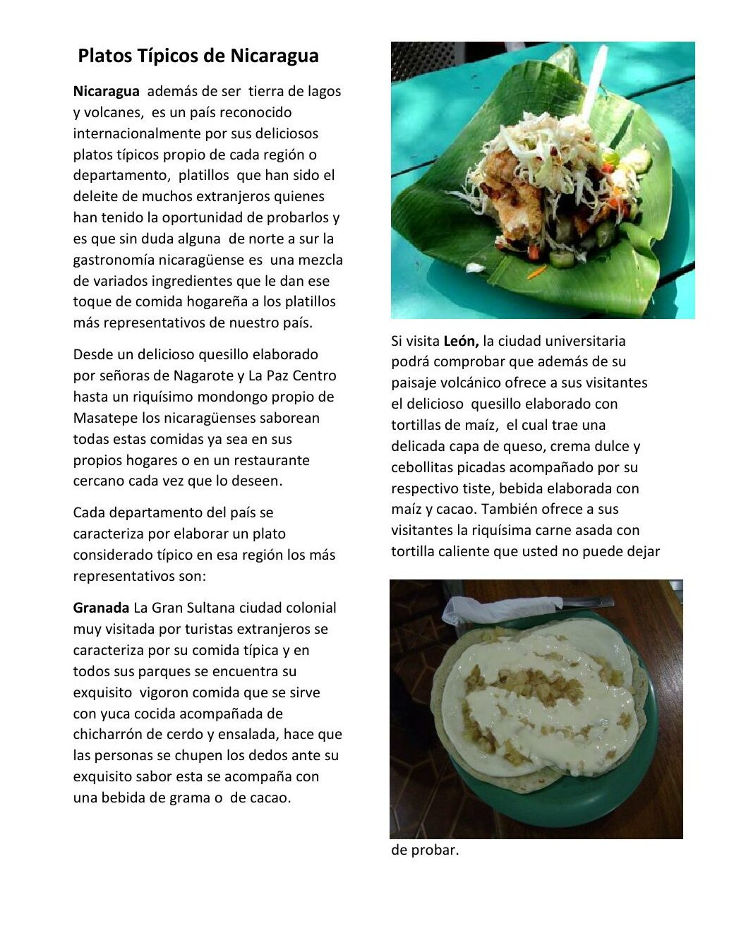 Descubre la deliciosa comida típica de Nicaragua: Sabores únicos y auténticos.